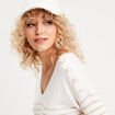 Pull avec boutons beige femme