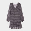 Robe trapèze col en V noir femme