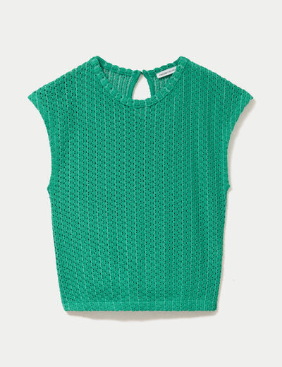D&eacute;bardeur ajour&eacute; vert femme