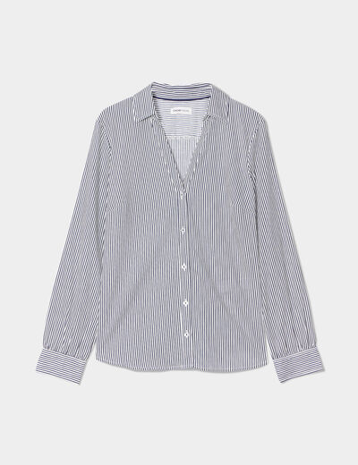 Chemise manches longues bleu marine femme