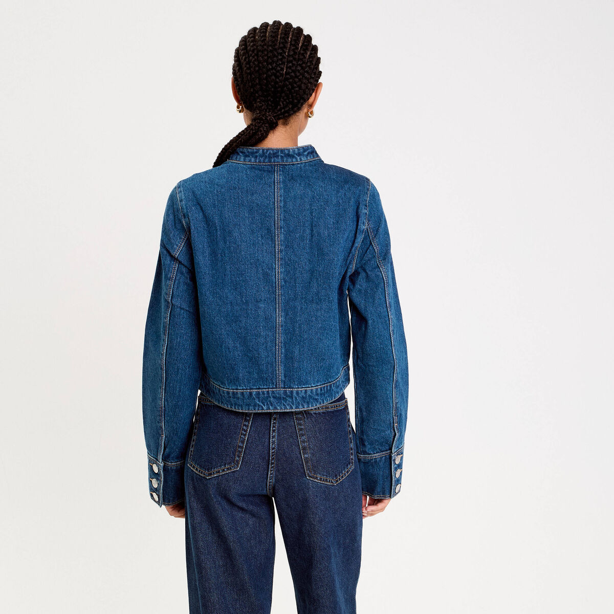 Veste en jean avec boutons denim stone femme