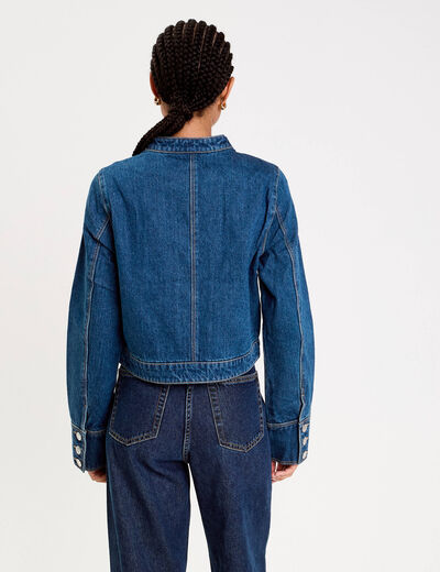 Veste en jean avec boutons denim stone femme