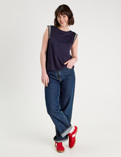 Débardeur sans manches bleu marine femme