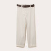 Pantalon chino 7/8&egrave;me taille &eacute;lastiqu&eacute;e blanc femme