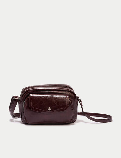 Sac aspect daim bordeaux femme