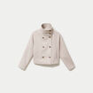 Veste chin&eacute;e col montant manches longues beige femme