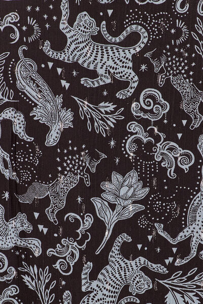 Robe évasée manches longues noir femme