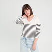Pull avec boutons ecru femme
