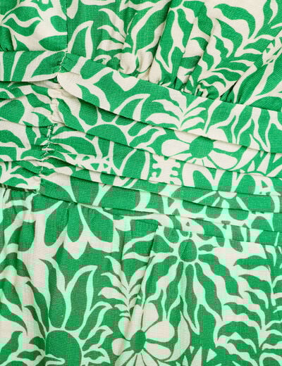Robe longue évasée vert menthe femme
