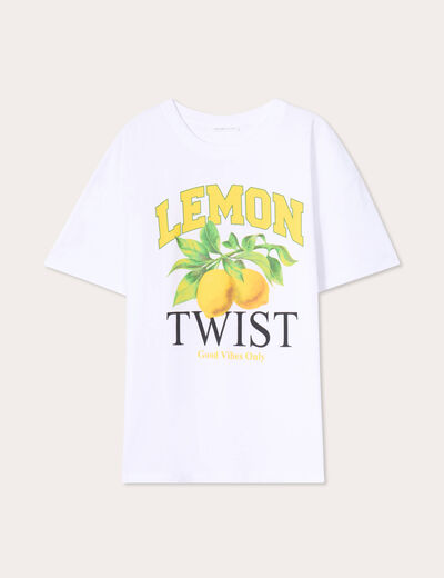 T-shirt manches courtes blanc femme