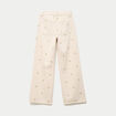 Jean wide leg broderie taille haute denim blanc femme