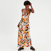 Robe longue empire fluide blanc femme