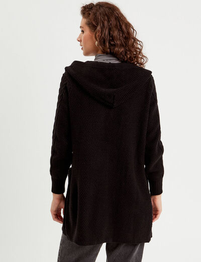 Gilet manches longues noir femme