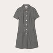 Robe évasée boutonnée noir femme