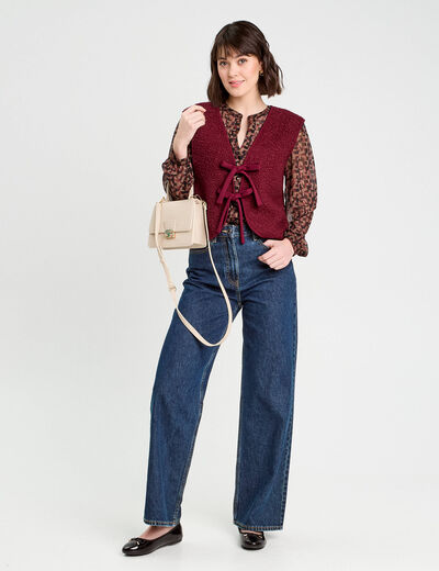Blouse manches longues marron femme