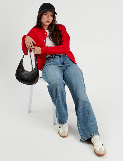 Veste manches longues rouge femme