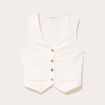 Gilet sans manches blanc femme