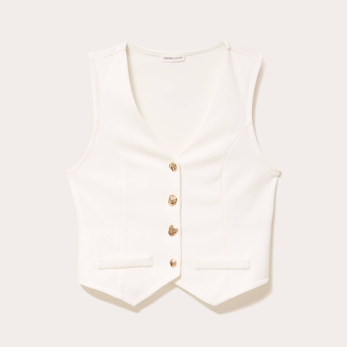 Gilet sans manches blanc femme