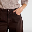 Jean barrel taille standard marron fonc&eacute; femme
