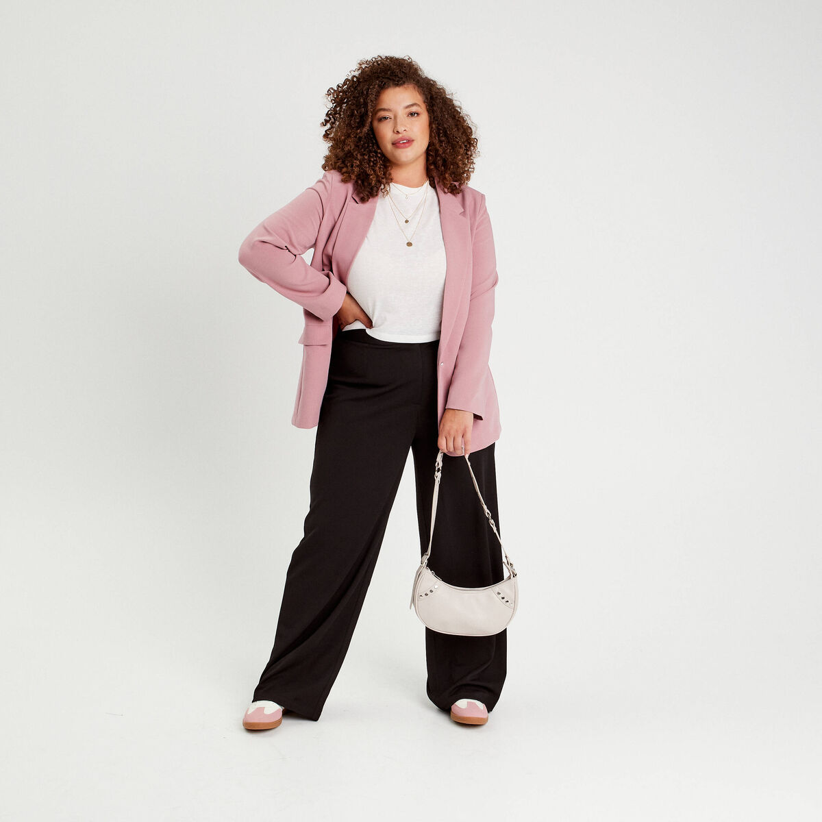 Pantalon large noir femme