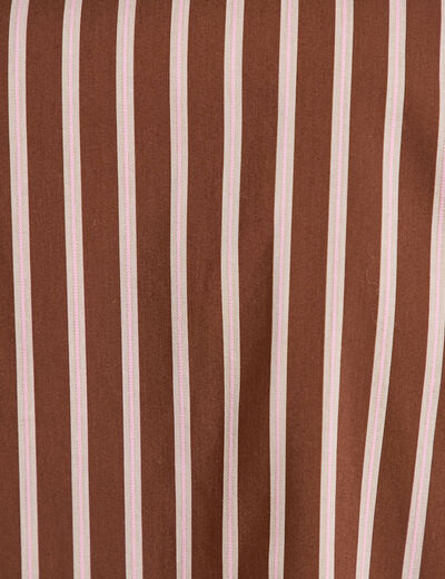 Chemise oversize manches longues marron femme