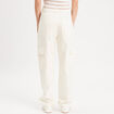 Pantalon large cargo ecru femme