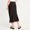 Jupe midi droite fendue noir femme
