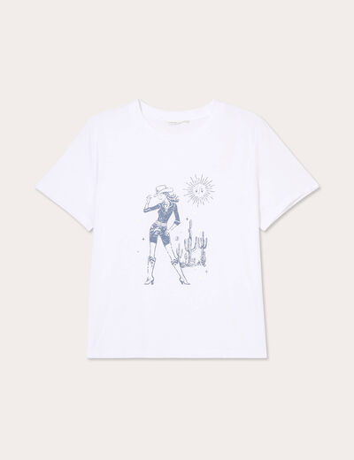 T-shirt manches courtes blanc femme