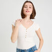 Body manches courtes ecru femme