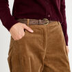 Pantalon barrel ceinture amovible taupe femme