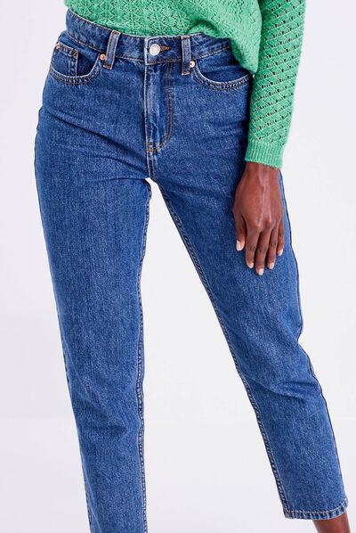 Jeans mom taille haute denim stone femme