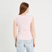 T-shirt col rond sans manches rose clair femme