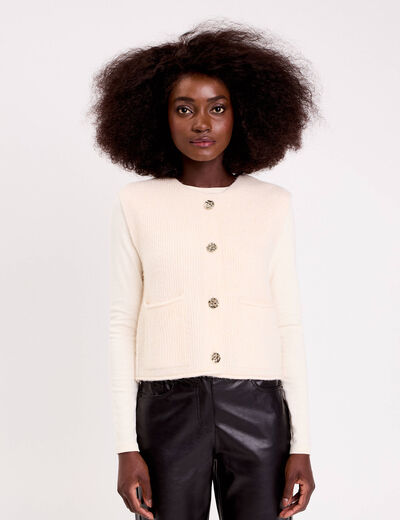 Gilet sans manches ecru femme