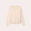 Gilet boutonn&eacute; avec col en V sable femme