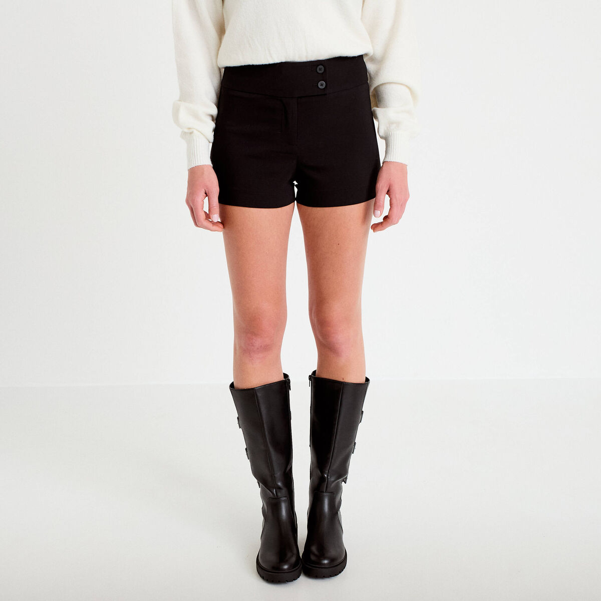 Shorty taille basse noir femme
