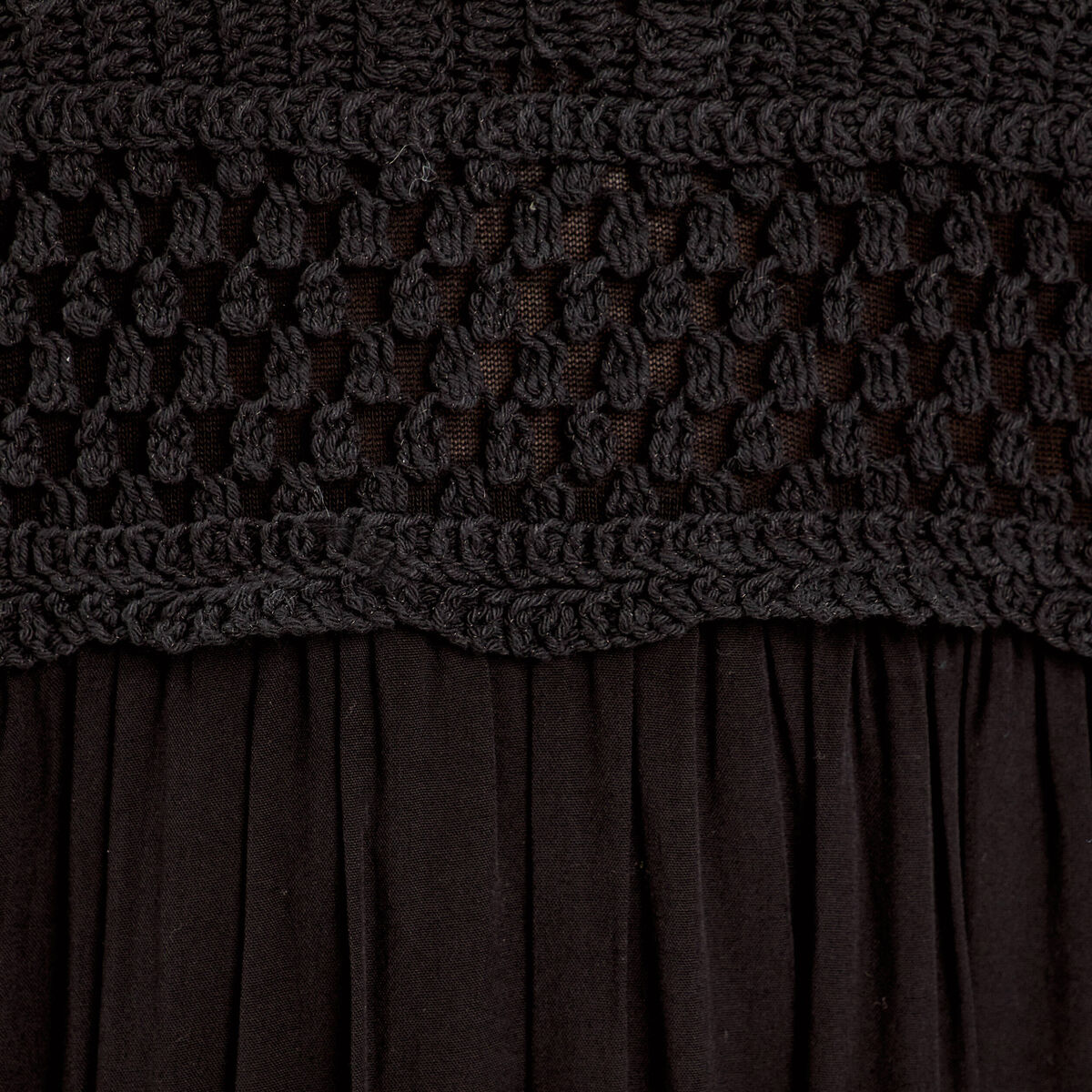 Robe longue évasée noir femme