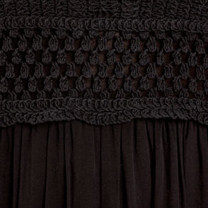 Robe longue évasée noir femme