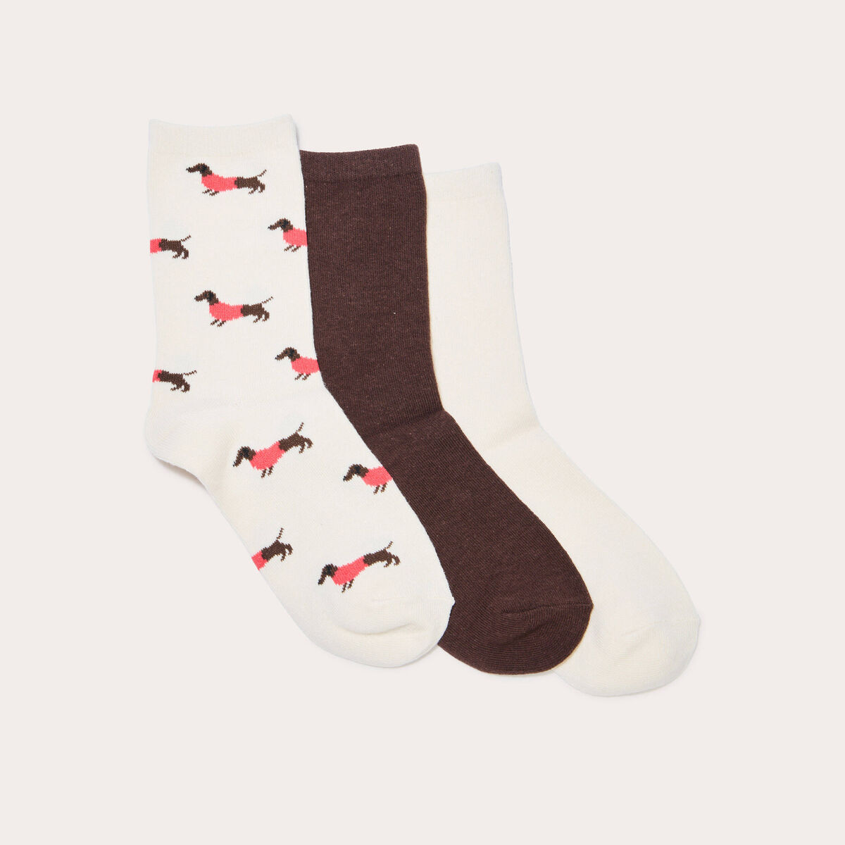Lot 3 paires chaussettes ecru femme