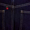 Jean avec broderie bleu marine femme