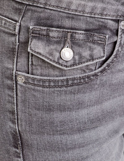 Jean flare taille basse denim gris femme