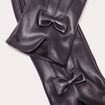 Gants simili cuir noir femme