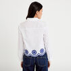 Chemise col classique avec broderie ecru femme