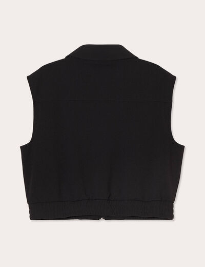 Veste sans manches zippée noir femme