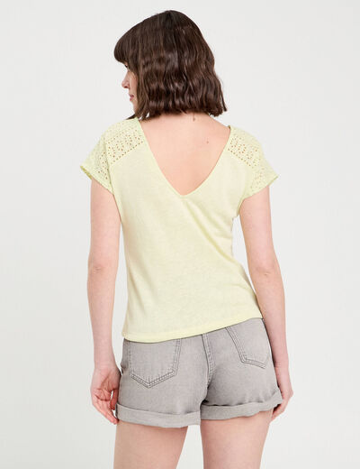T-shirt manches courtes vert clair femme