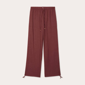 Pantalon large fluide prune femme