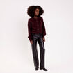 Pantalon large similicuir noir femme