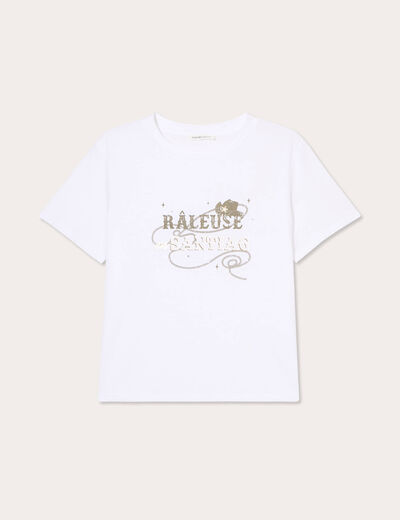 T-shirt manches courtes blanc femme