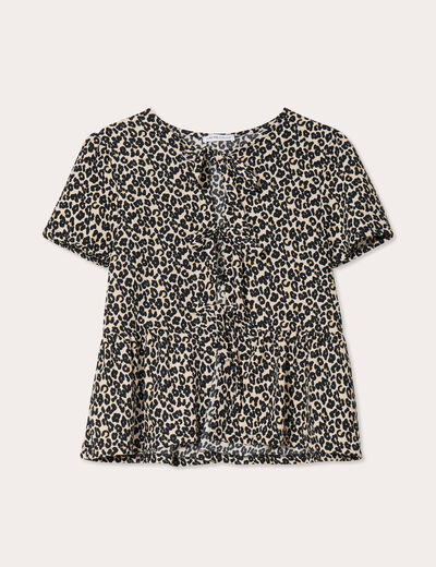 Blouse avec noeuds blanc femme