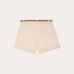 Short chino ceinturé sable femme