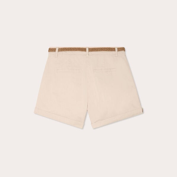 short chino ceinture sable femme Short chino ceinturé sable femme